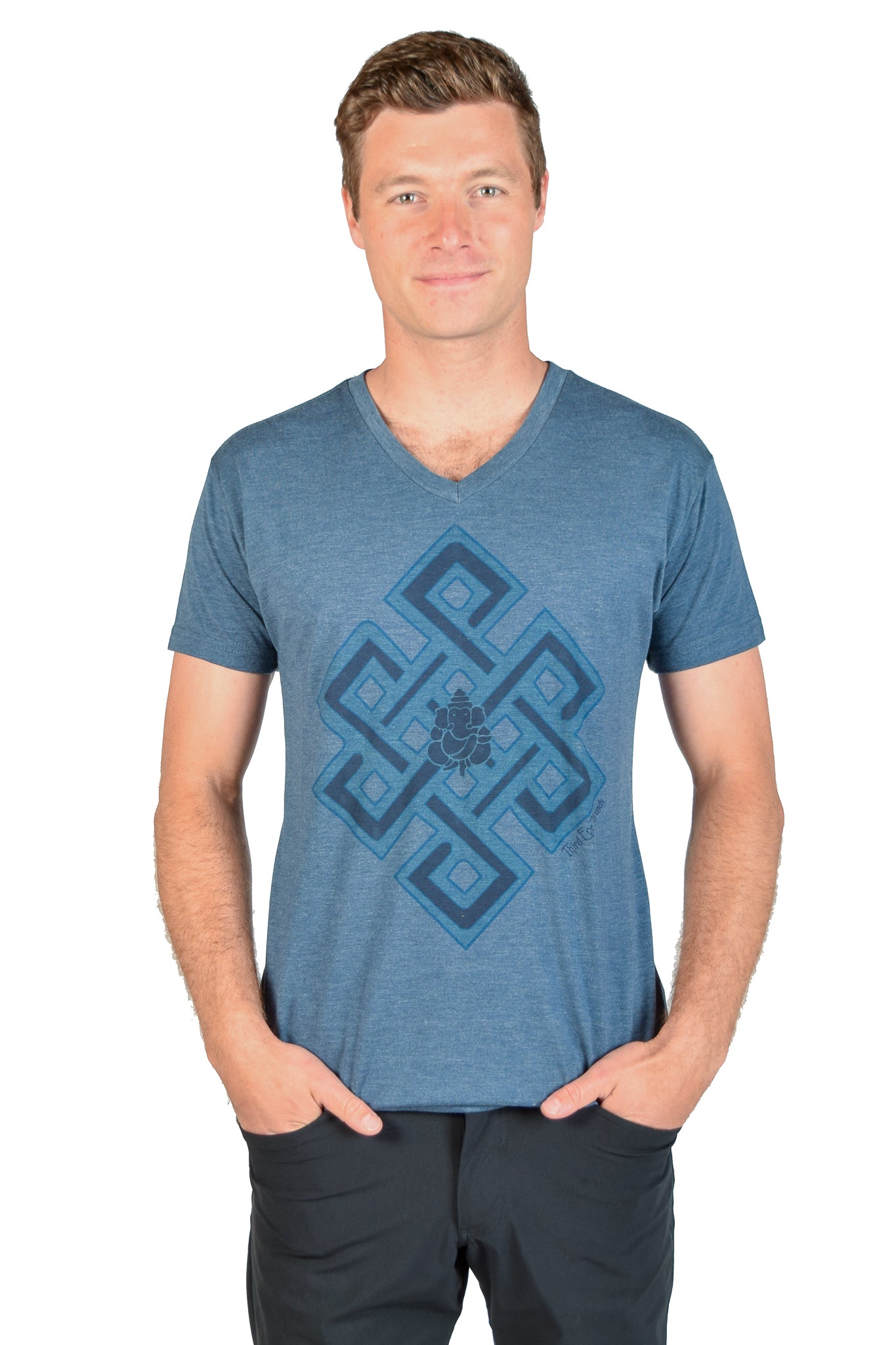 Infinity Knot Triblend V-neck Neck Tee - Third Eye Threads