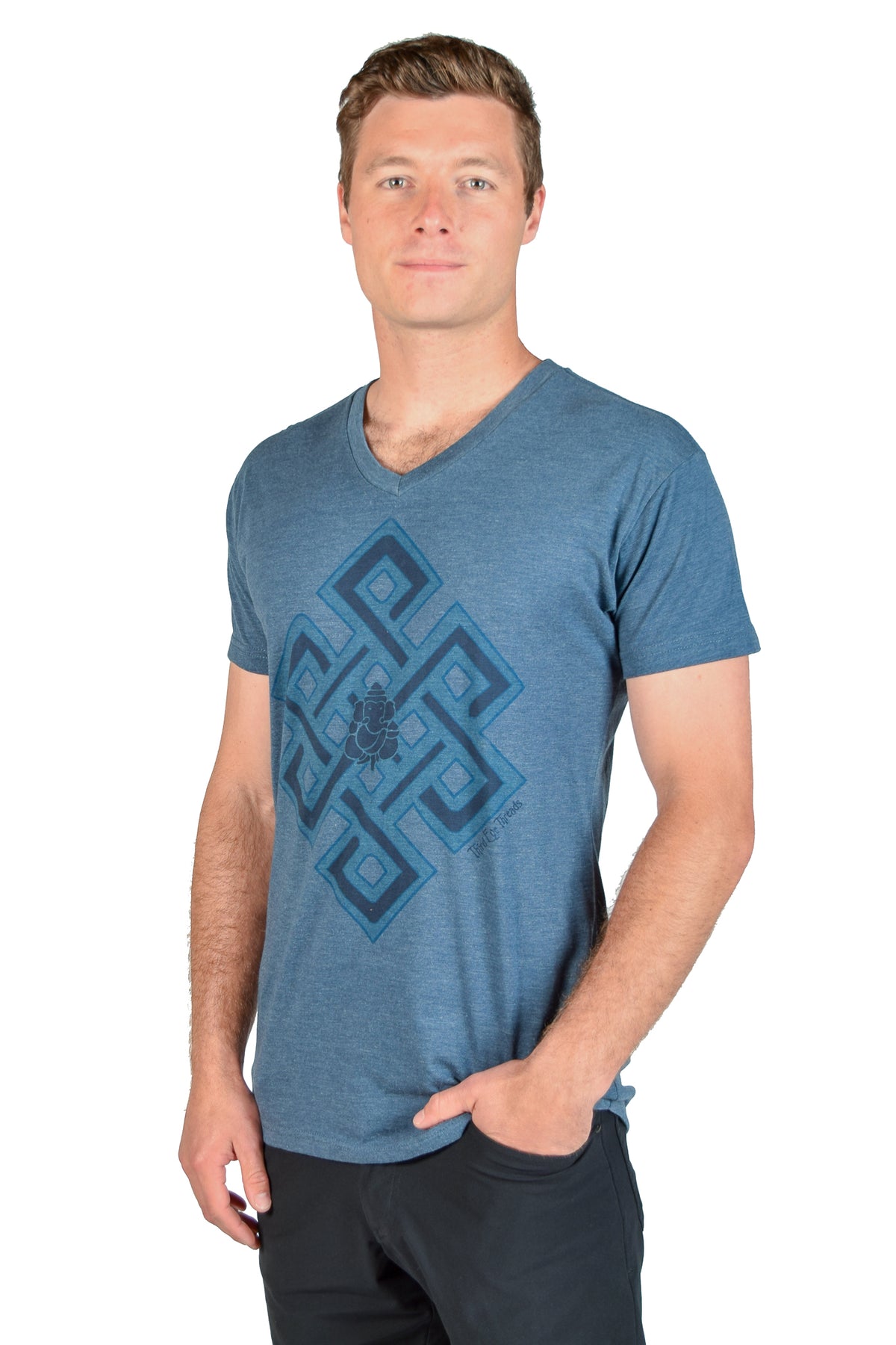 Infinity Knot Triblend V-neck Neck Tee - Third Eye Threads