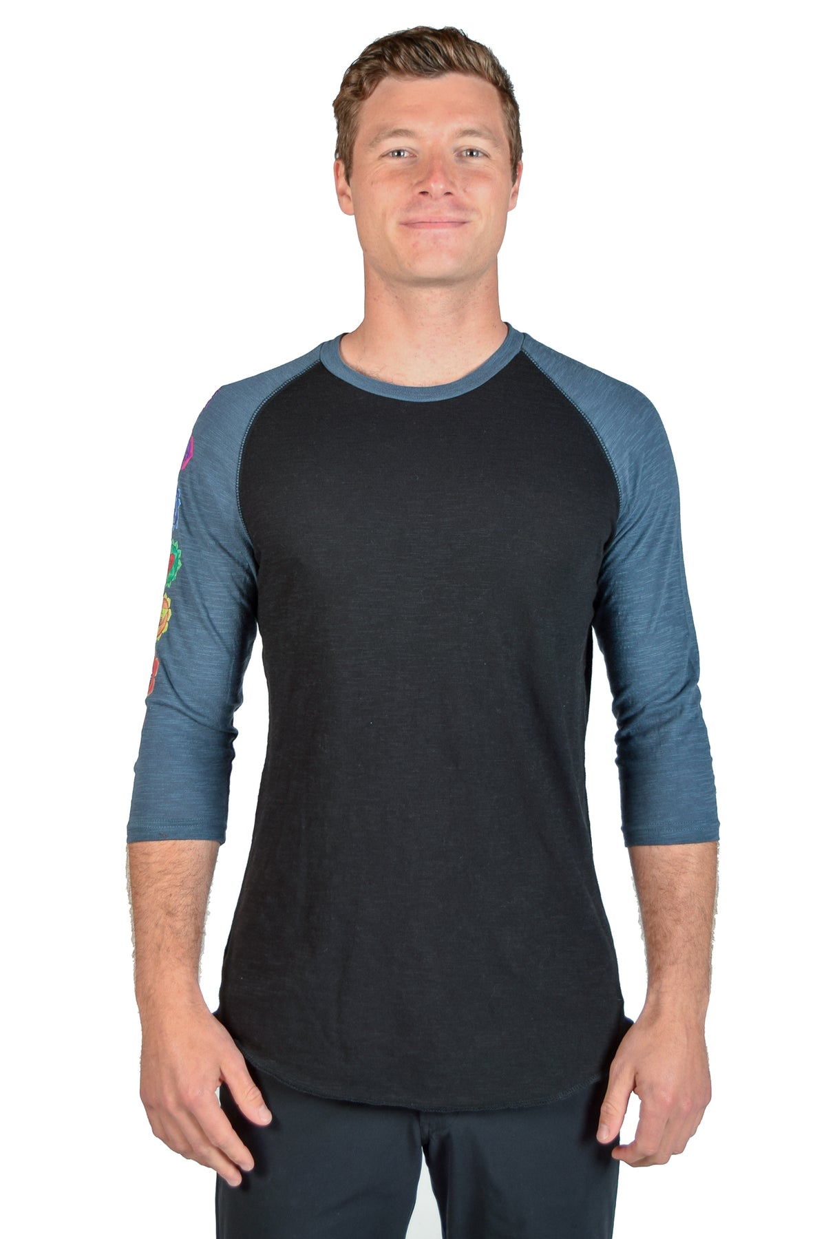 Full Chakra 3/4 Sleeve Slub Raglan Crew - Third Eye Threads