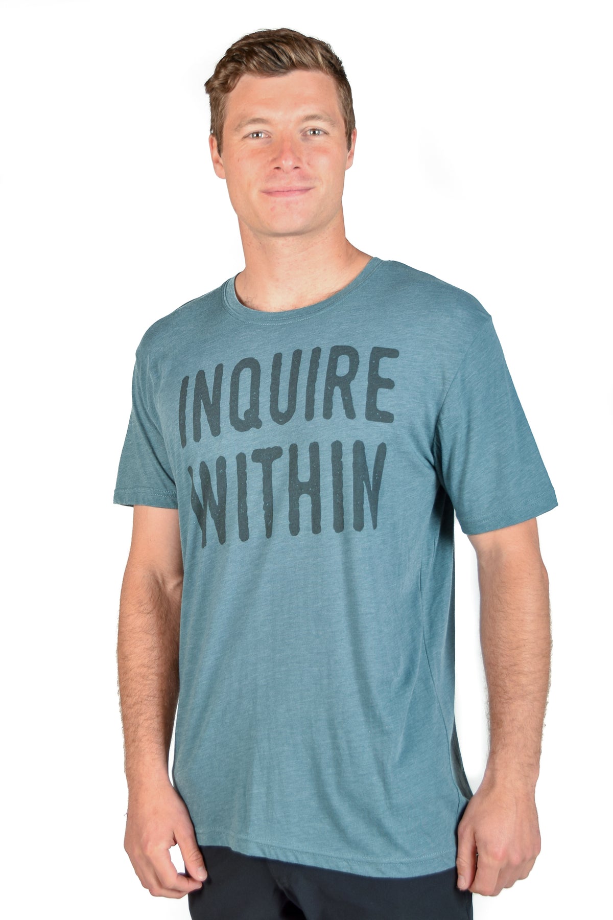 MENS SHORT SLEEVE CREW TEE WITH INQUIRE WITHIN - Third Eye Threads