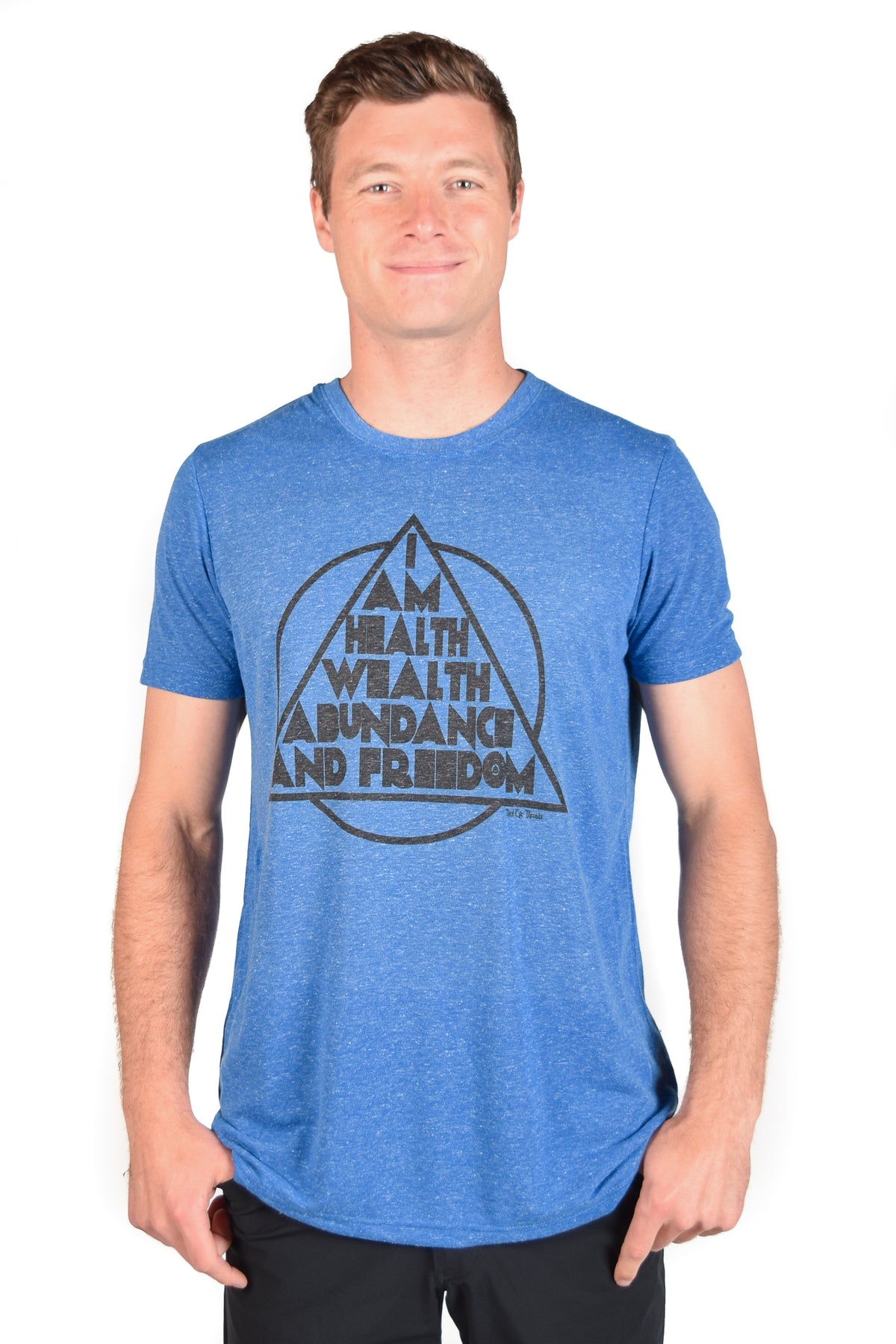 I AM ON LINEN BLEND SHORT SLEEVE CREW NECK - Third Eye Threads