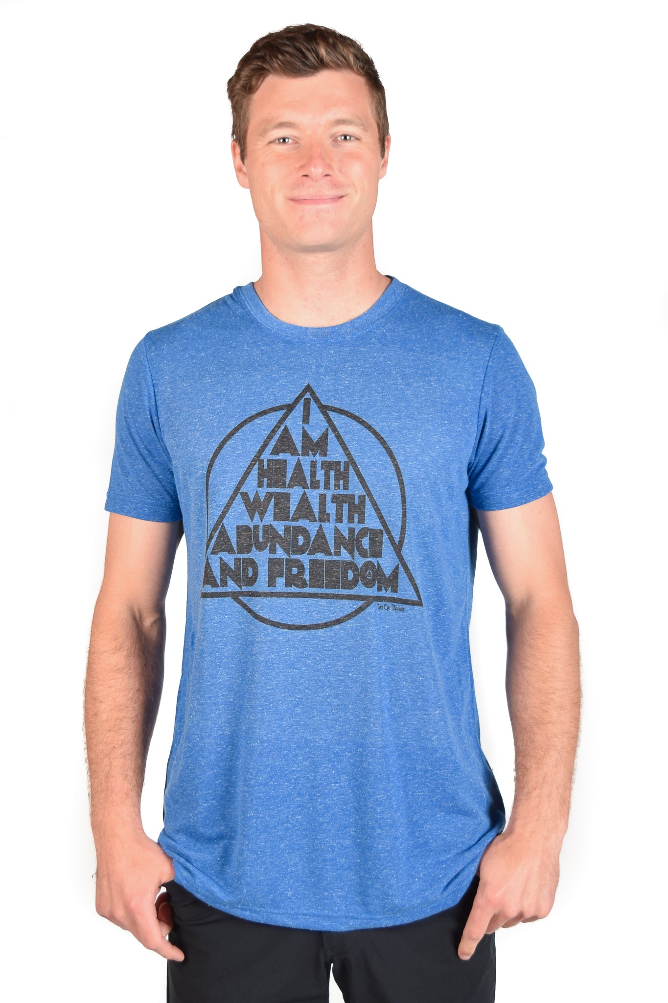 I AM ON LINEN BLEND SHORT SLEEVE CREW NECK - Third Eye Threads