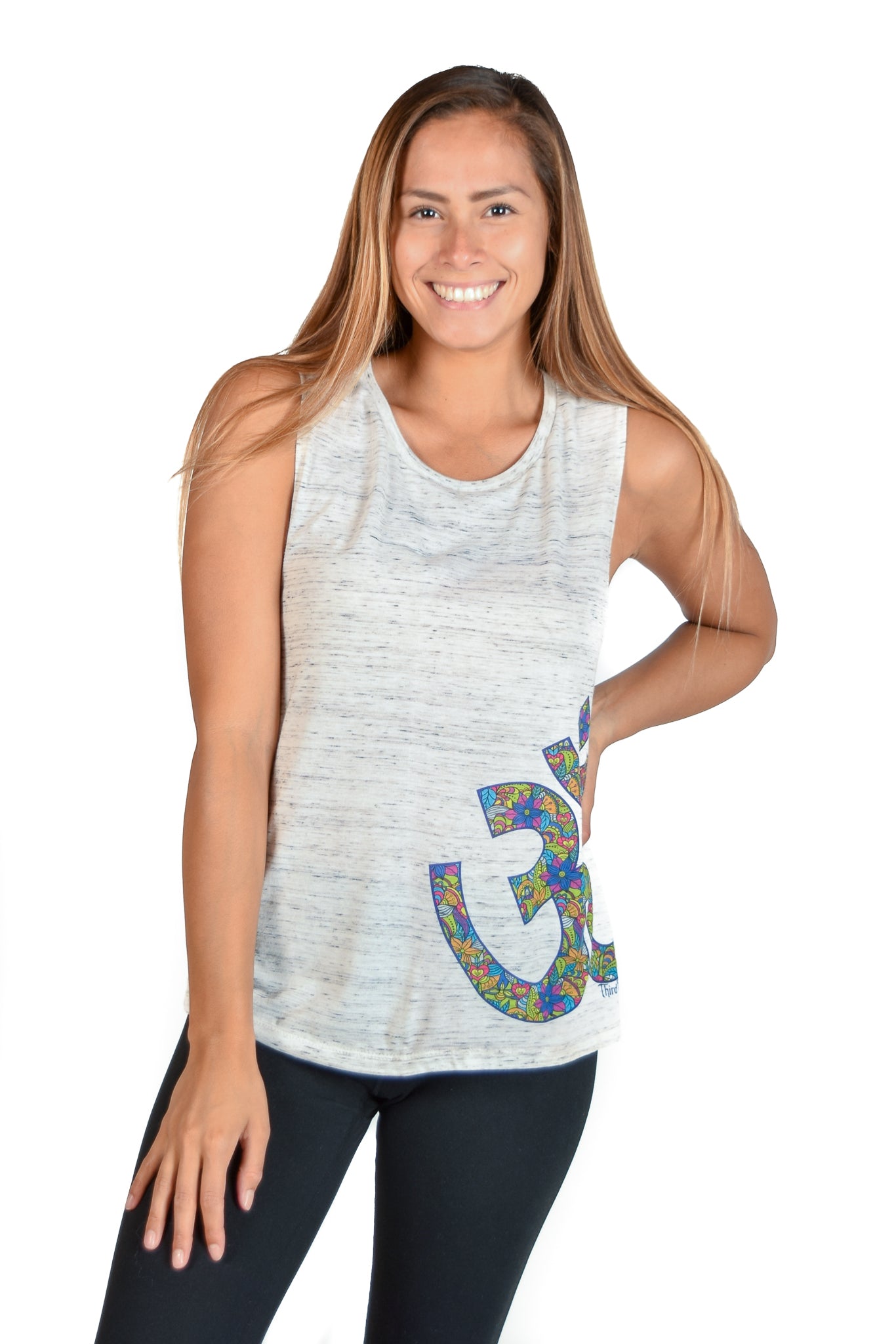 VINTAGE LOOKING PAISLEY OM WITH ANGEL GANESH HEARTS Boyfriend Tee - Third Eye Threads