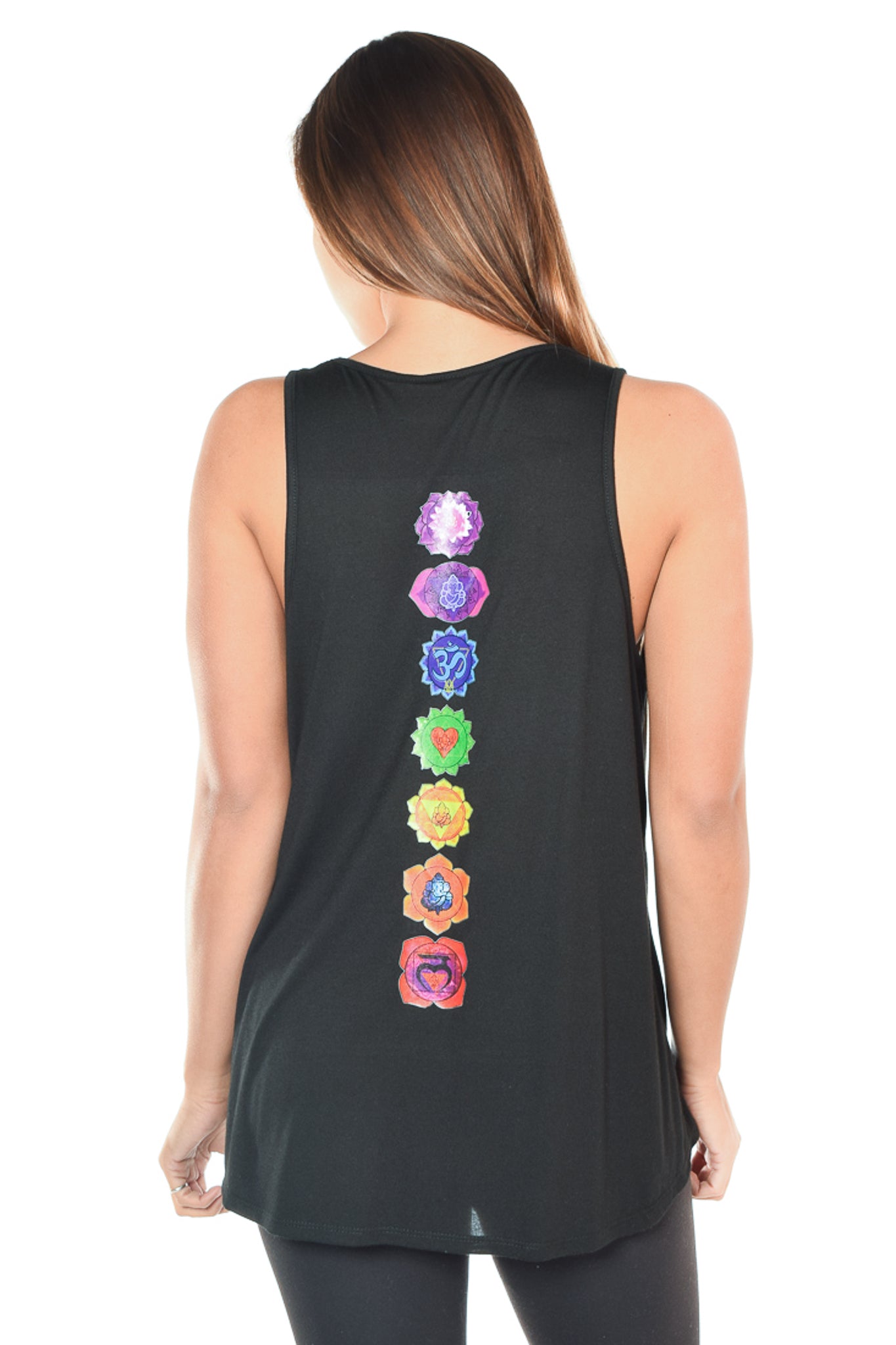 Luxurious Black Modal Tank With Full Chakras - Third Eye Threads