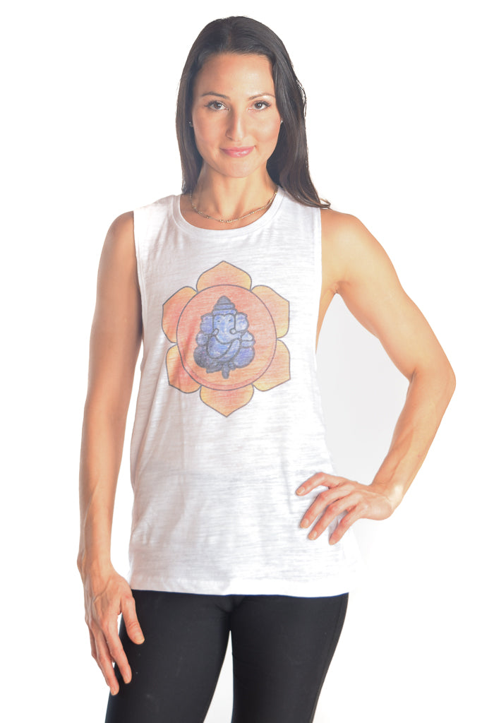 Sacral Chakra on Boyfriend Tank - Third Eye Threads