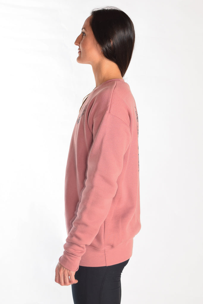 Drop Shoulder Fleece Sweatshirt with Henna Peacock - Third Eye Threads