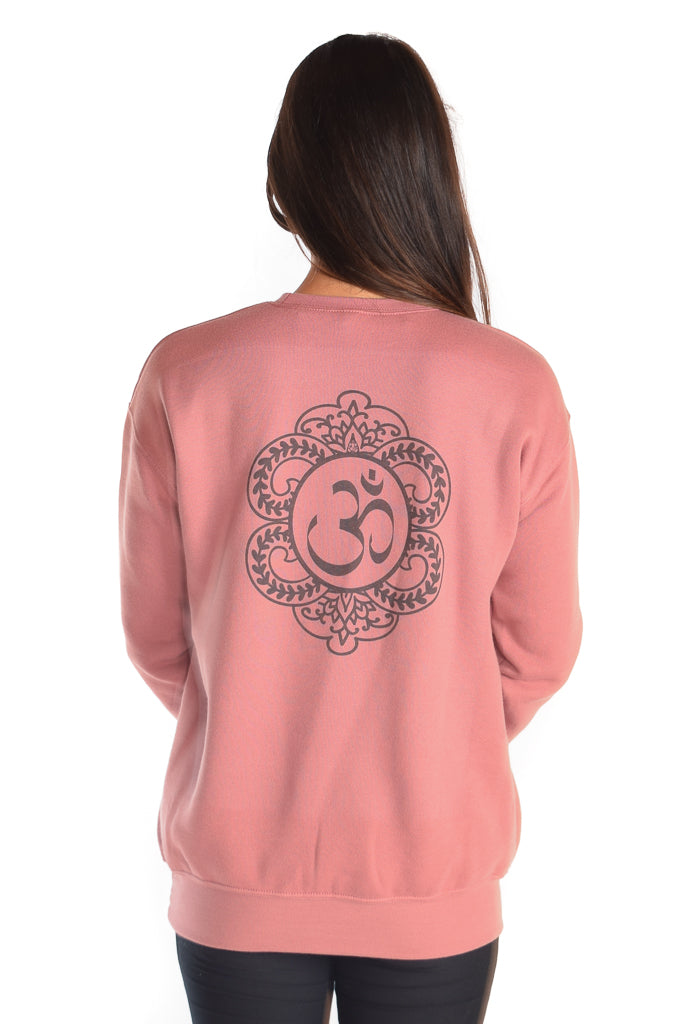 Drop Shoulder Fleece Sweatshirt with Henna Peacock - Third Eye Threads