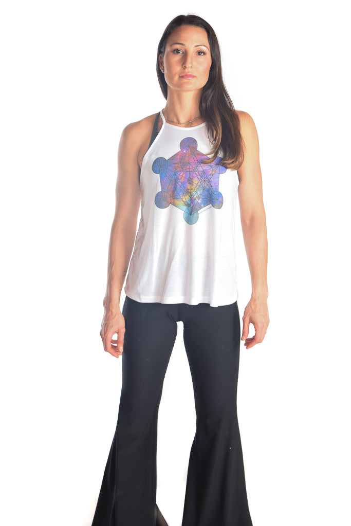 Flowy High Neck Tank with Metatron - Third Eye Threads