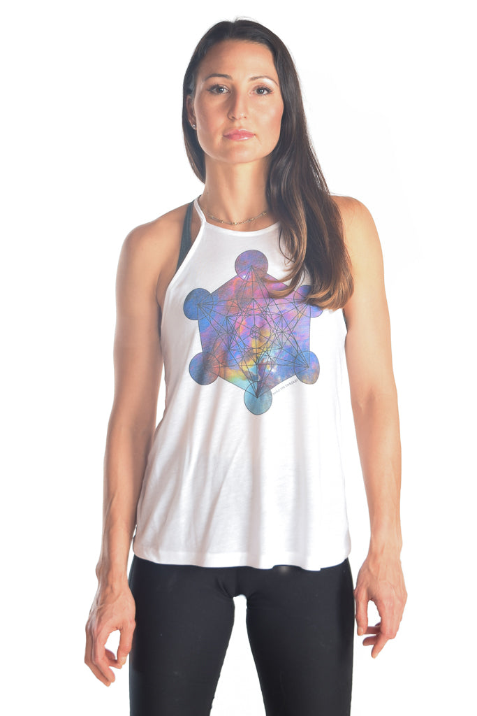 Flowy High Neck Tank with Metatron - Third Eye Threads