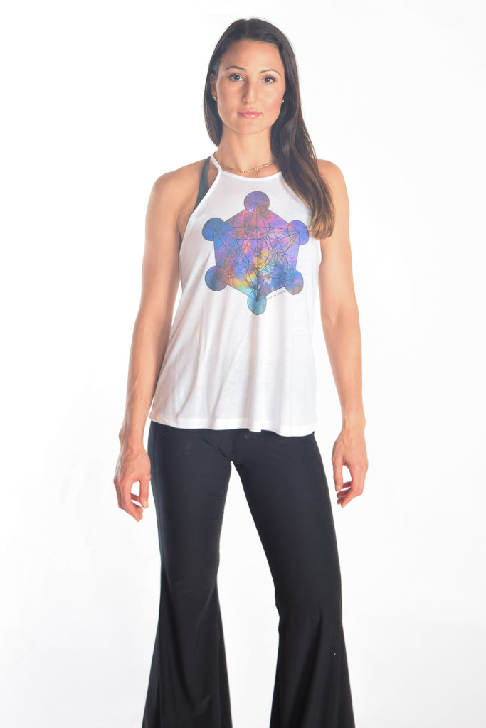 Flowy High Neck Tank with Metatron - Third Eye Threads