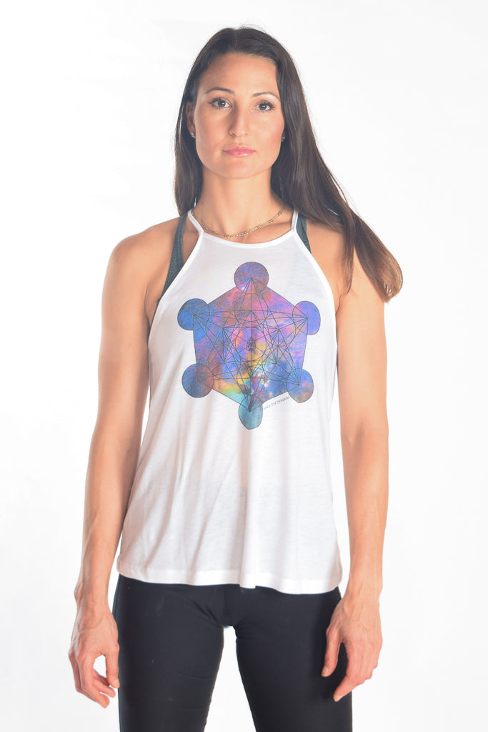 Flowy High Neck Tank with Metatron - Third Eye Threads