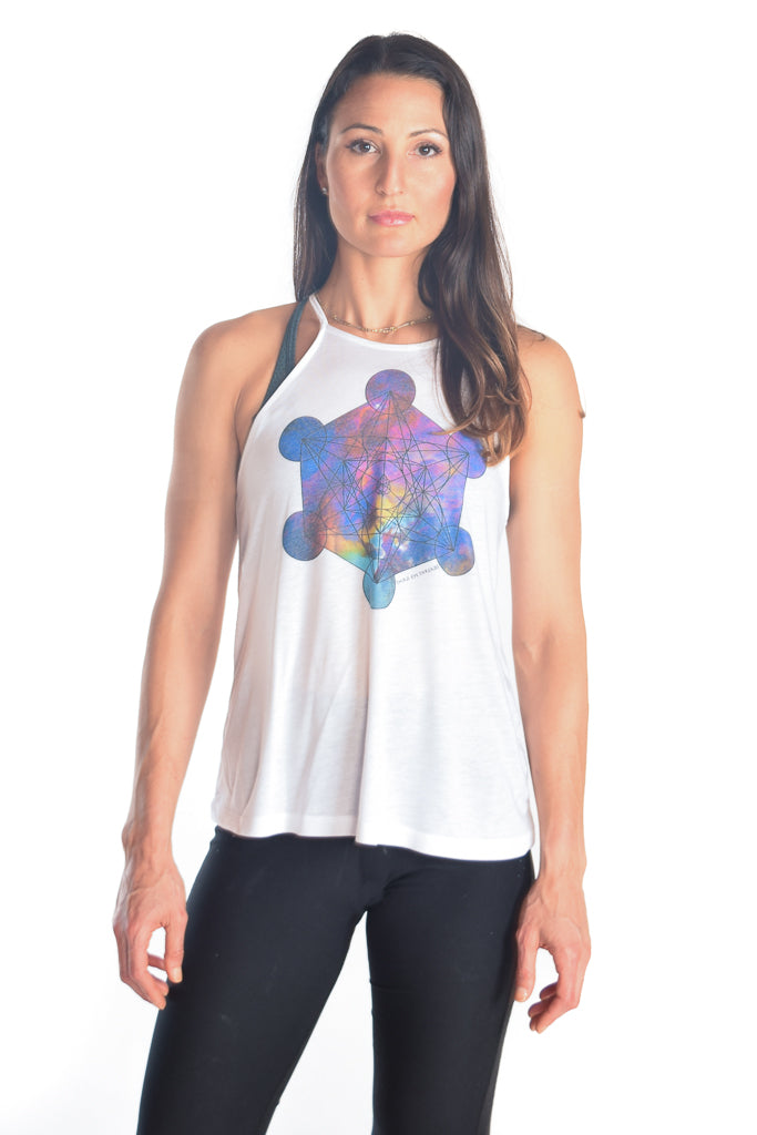 Flowy High Neck Tank with Metatron - Third Eye Threads