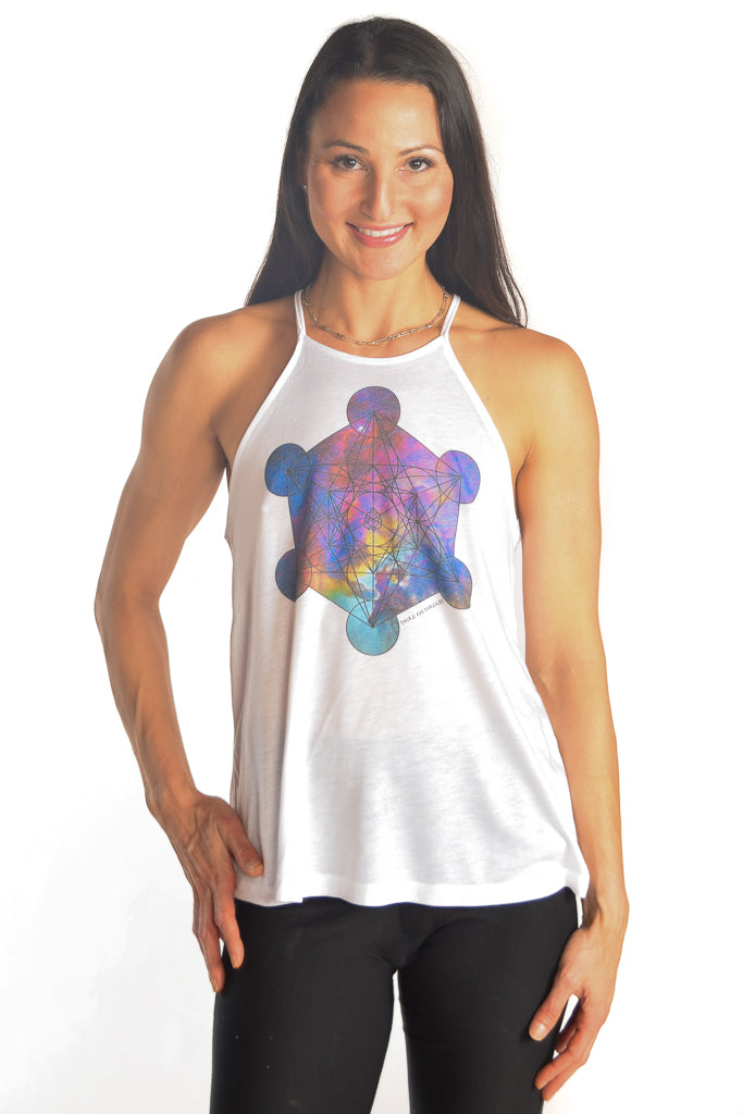 Flowy High Neck Tank with Metatron - Third Eye Threads