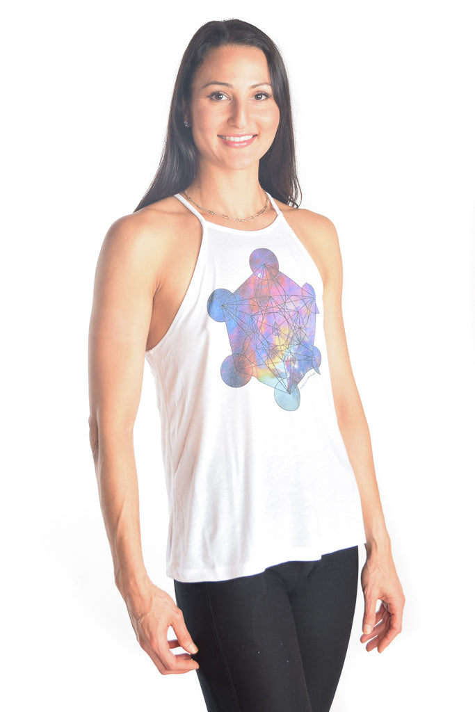 Flowy High Neck Tank with Metatron - Third Eye Threads