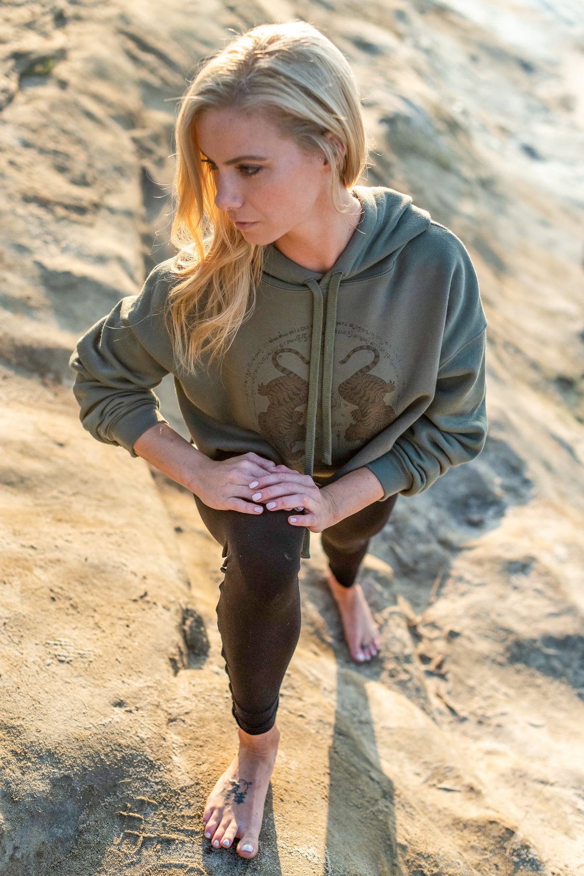 Crop Top Hoodie with Thai Tigers - Third Eye Threads