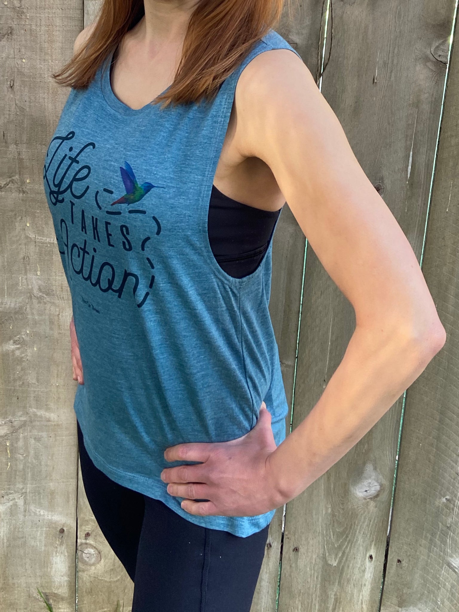 Life Takes Action Hummingbird Boyfriend Tee - Third Eye Threads