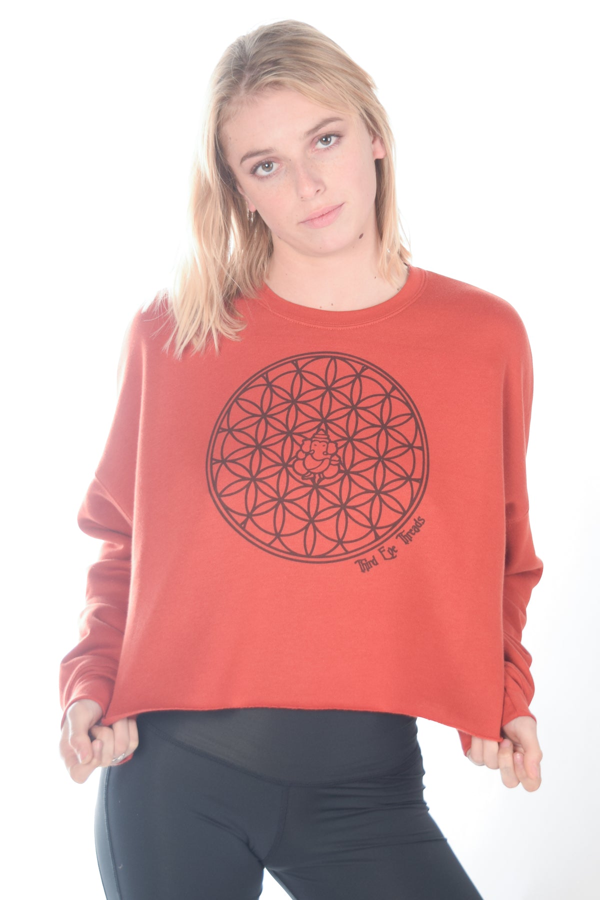 Flower Of Life Crop Hoodie - Third Eye Threads