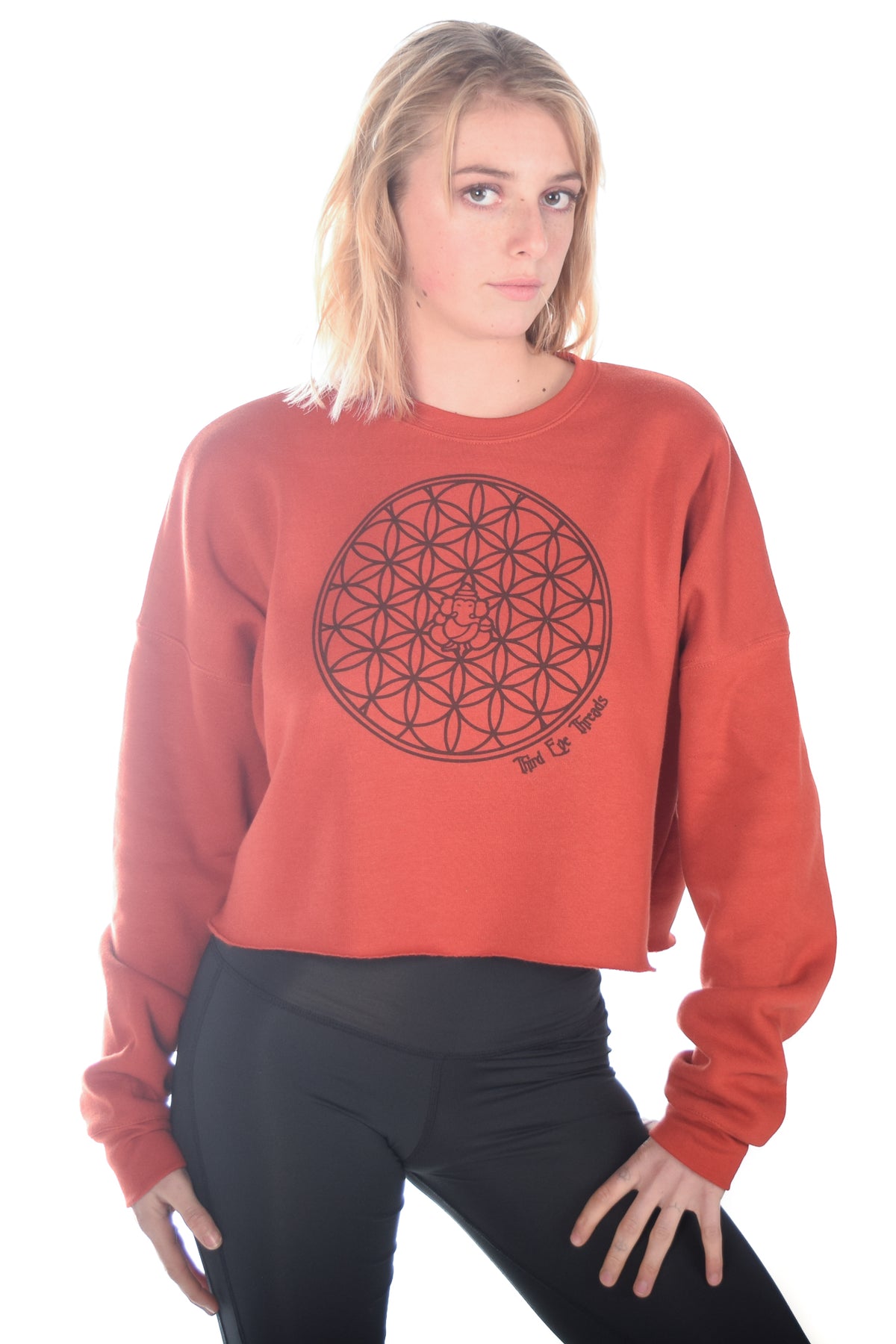 Flower Of Life Crop Hoodie - Third Eye Threads