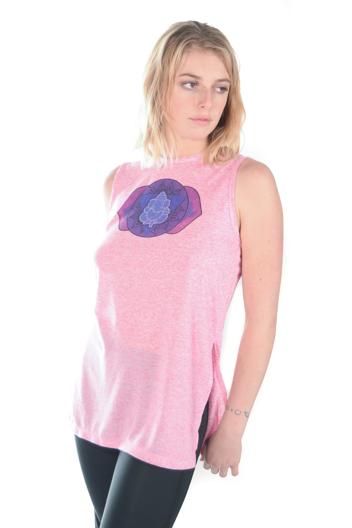 Third Eye Threads Eche Sleeveless Vented Tunic With Third Eye Chakra - Third Eye Threads