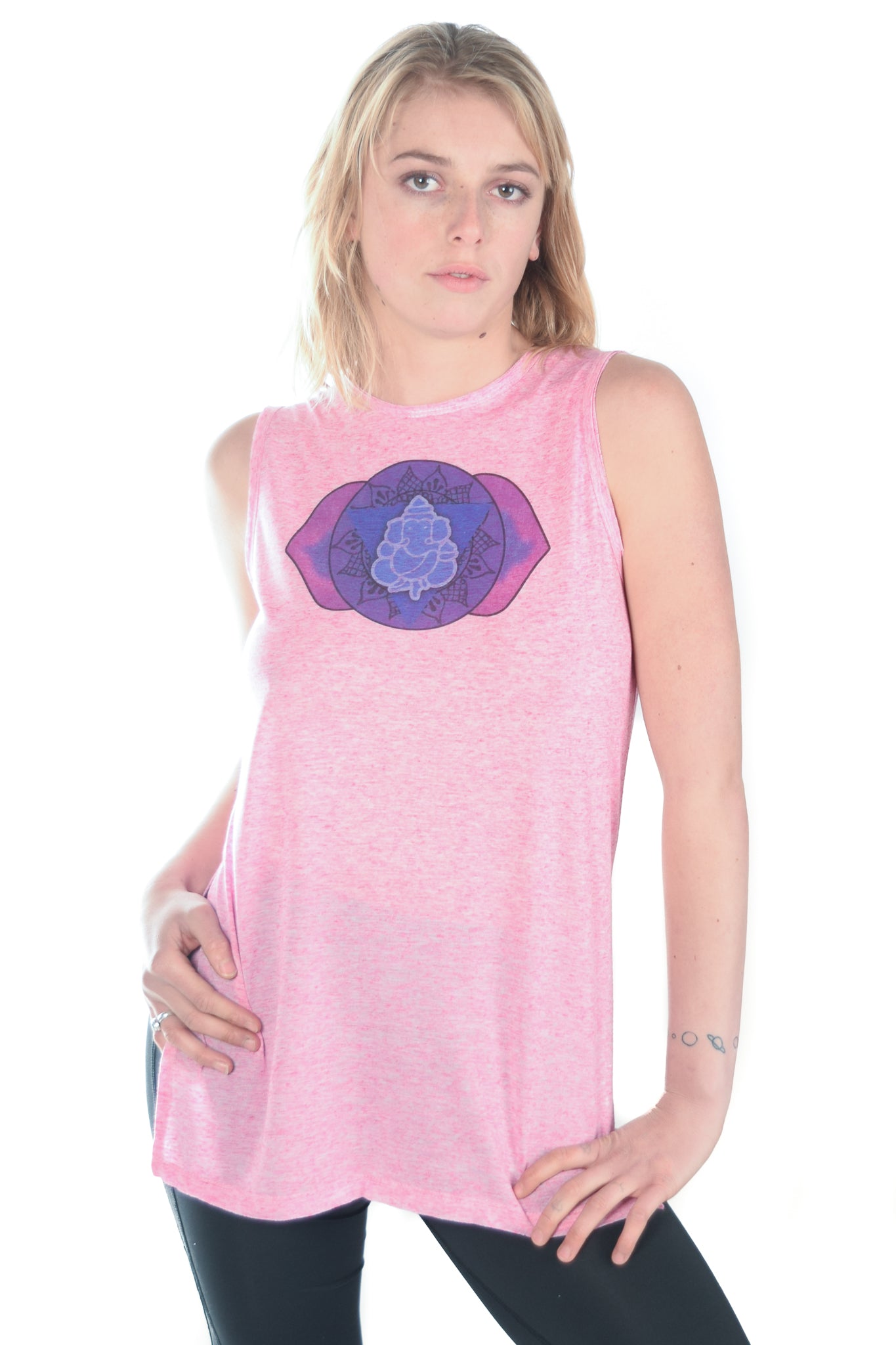 Third Eye Threads Eche Sleeveless Vented Tunic With Third Eye Chakra - Third Eye Threads