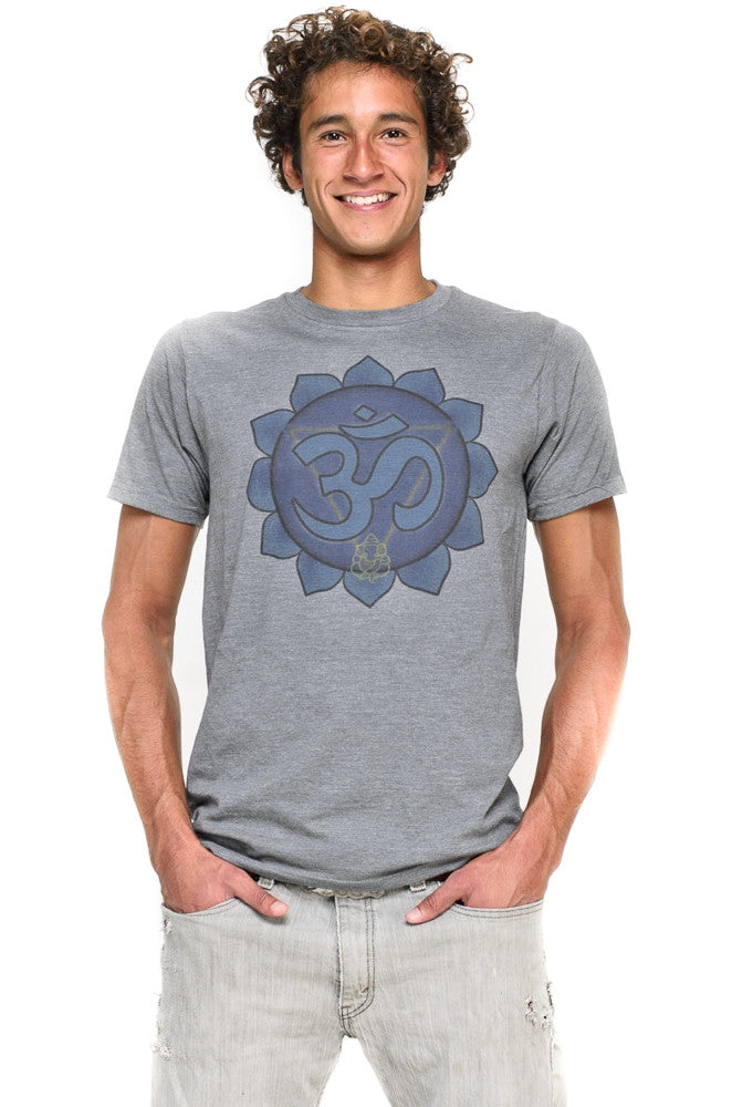 Throat Chakra on Grey Crew Neck - Third Eye Threads