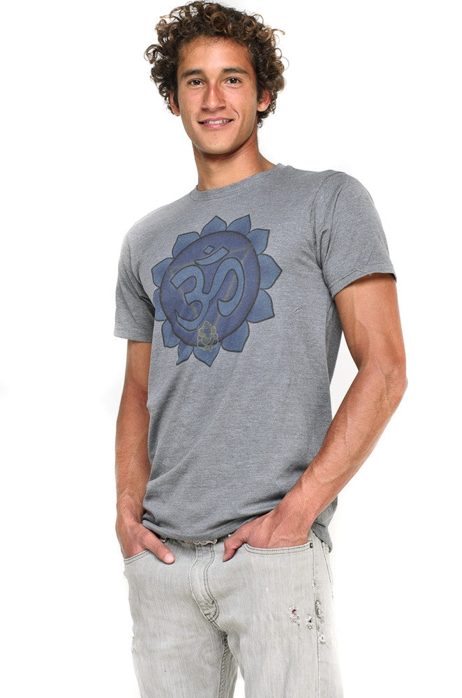 Throat Chakra on Grey Crew Neck - Third Eye Threads