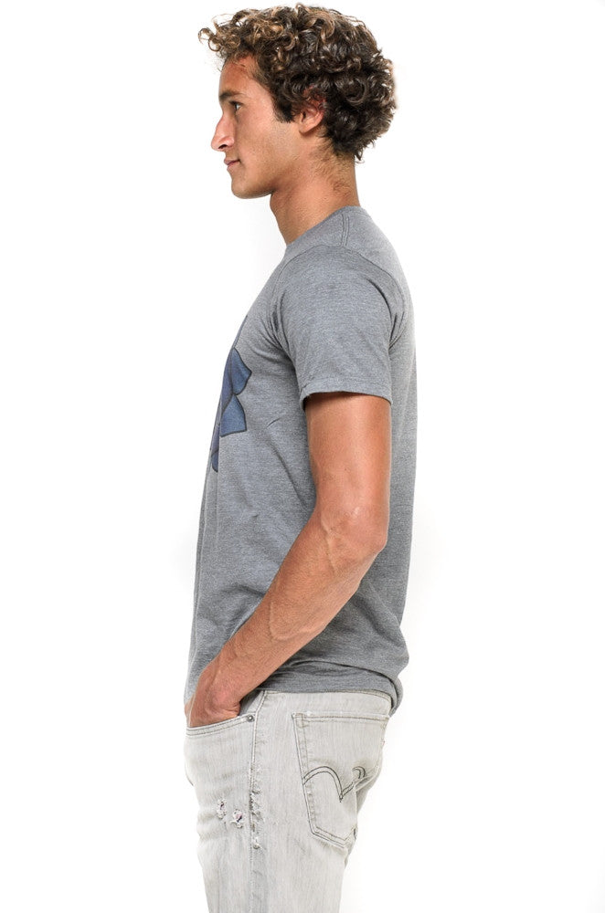 Throat Chakra on Grey Crew Neck - Third Eye Threads