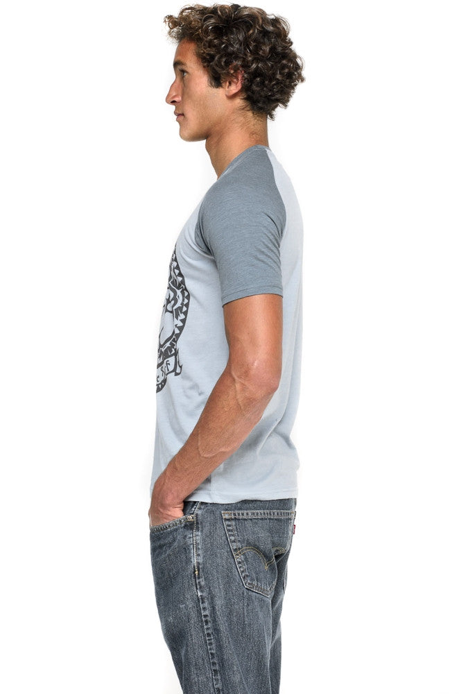 Third Eye Surf on Sky Short Sleeve Raglan - Third Eye Threads