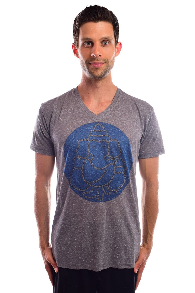 Third Eye Manifesto on AshLinen Blend V-Neck - Third Eye Threads