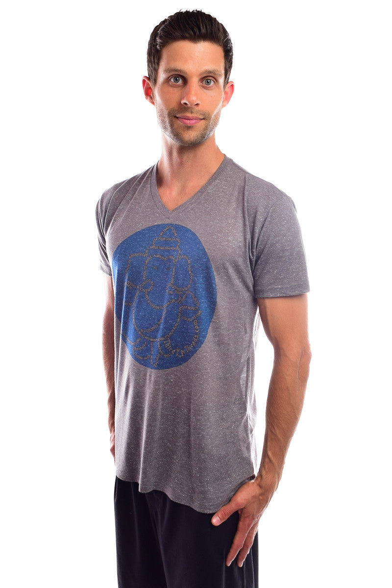 Third Eye Manifesto on AshLinen Blend V-Neck - Third Eye Threads