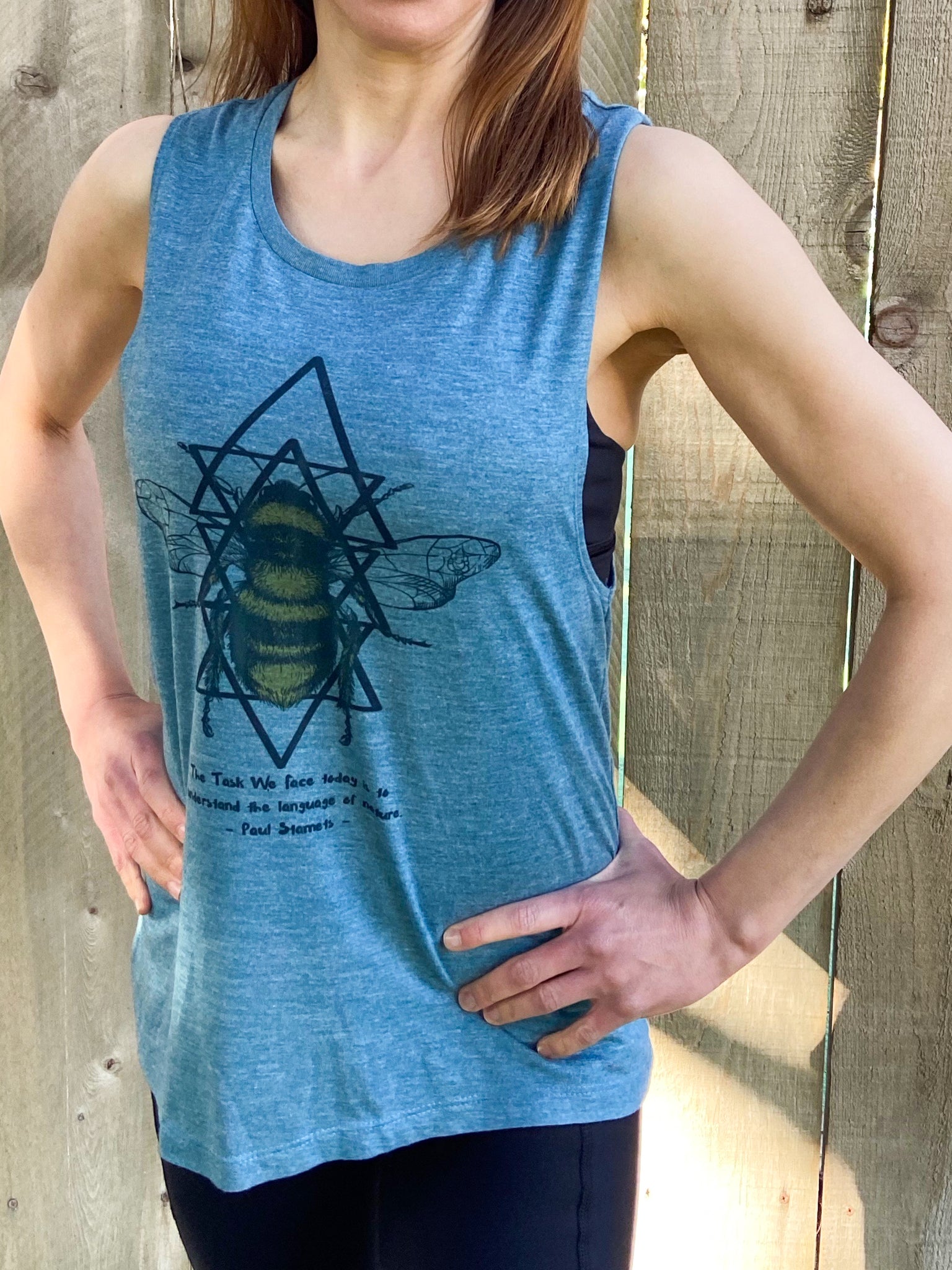 Paul Stamets Sacred Geometry Bumble Bee Boyfriend Tee - Third Eye Threads