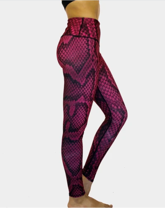 Reversible Pink Snake Skin High Compression Legging - Third Eye Threads
