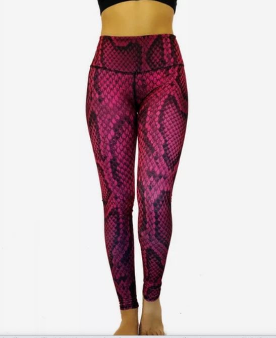 Reversible Pink Snake Skin High Compression Legging