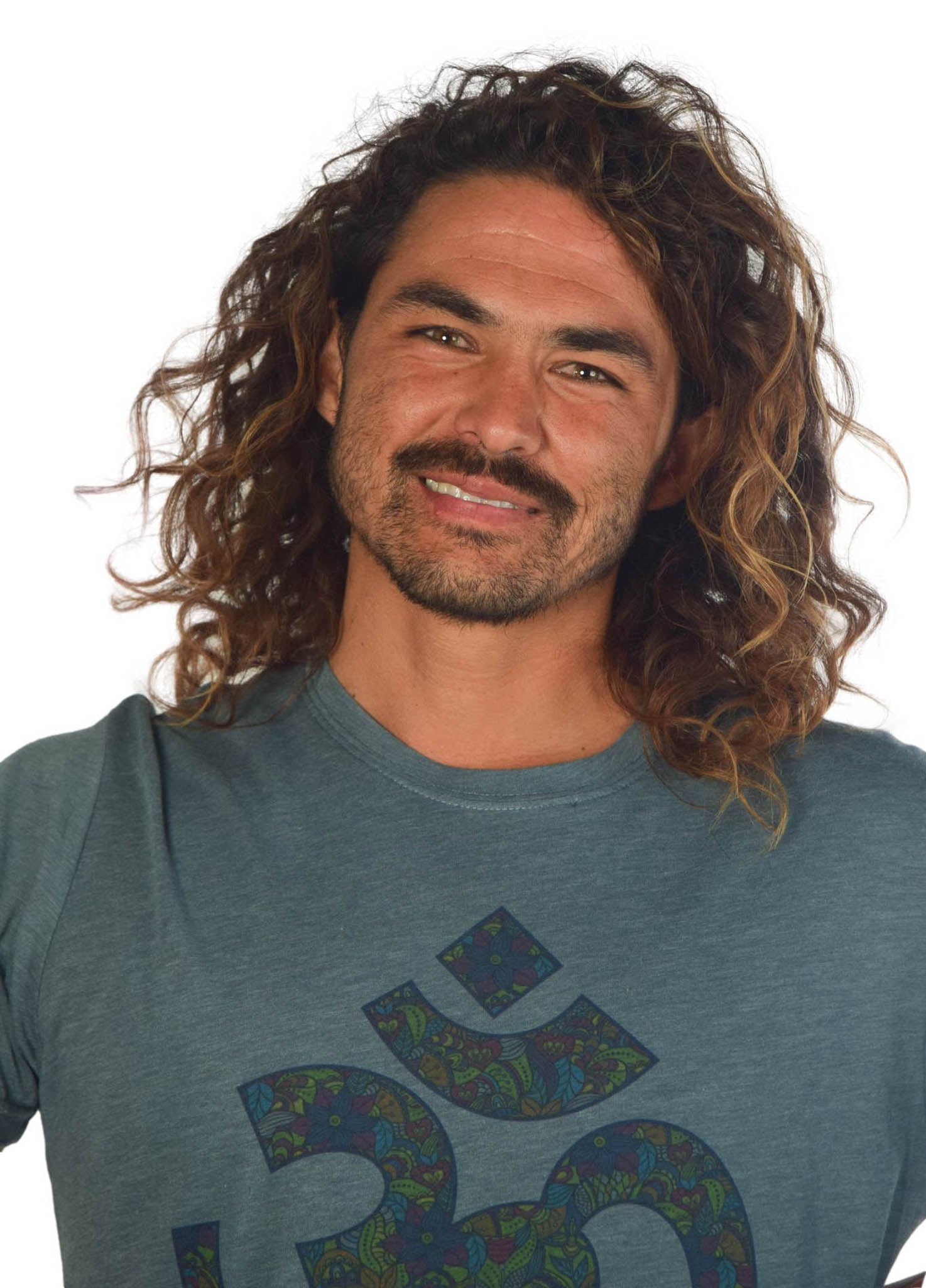 Paisley Om on Short Sleeve Crew Neck Tee - Third Eye Threads