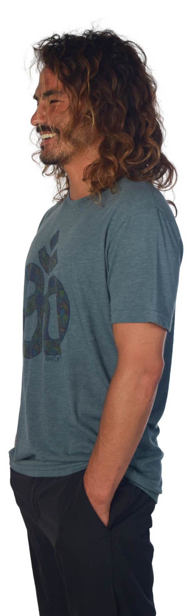 Paisley Om on Short Sleeve Crew Neck Tee - Third Eye Threads