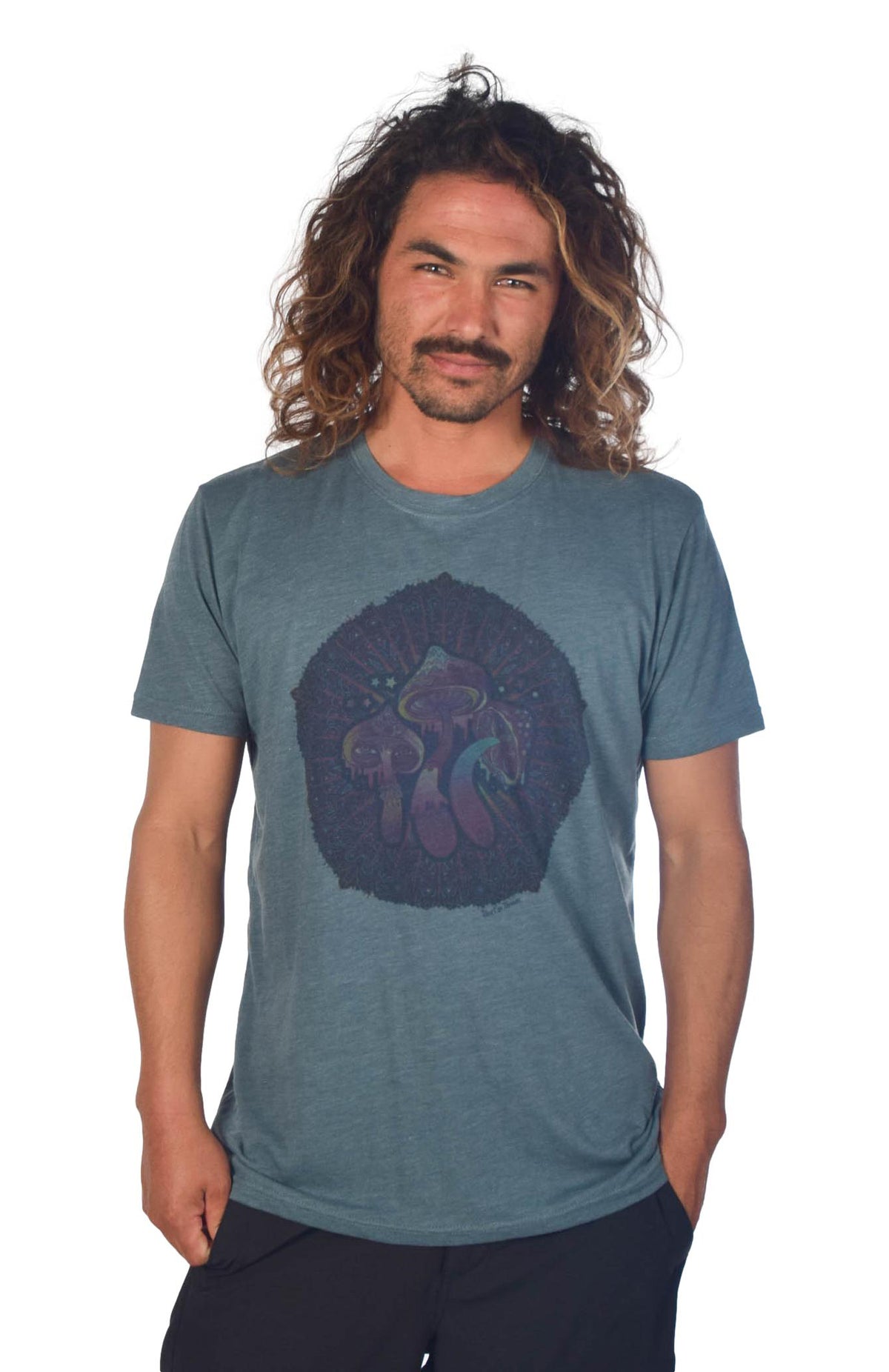 Entheogenic "Magic"  Mushrooms on Short Sleeve Crew Neck Tee - Third Eye Threads