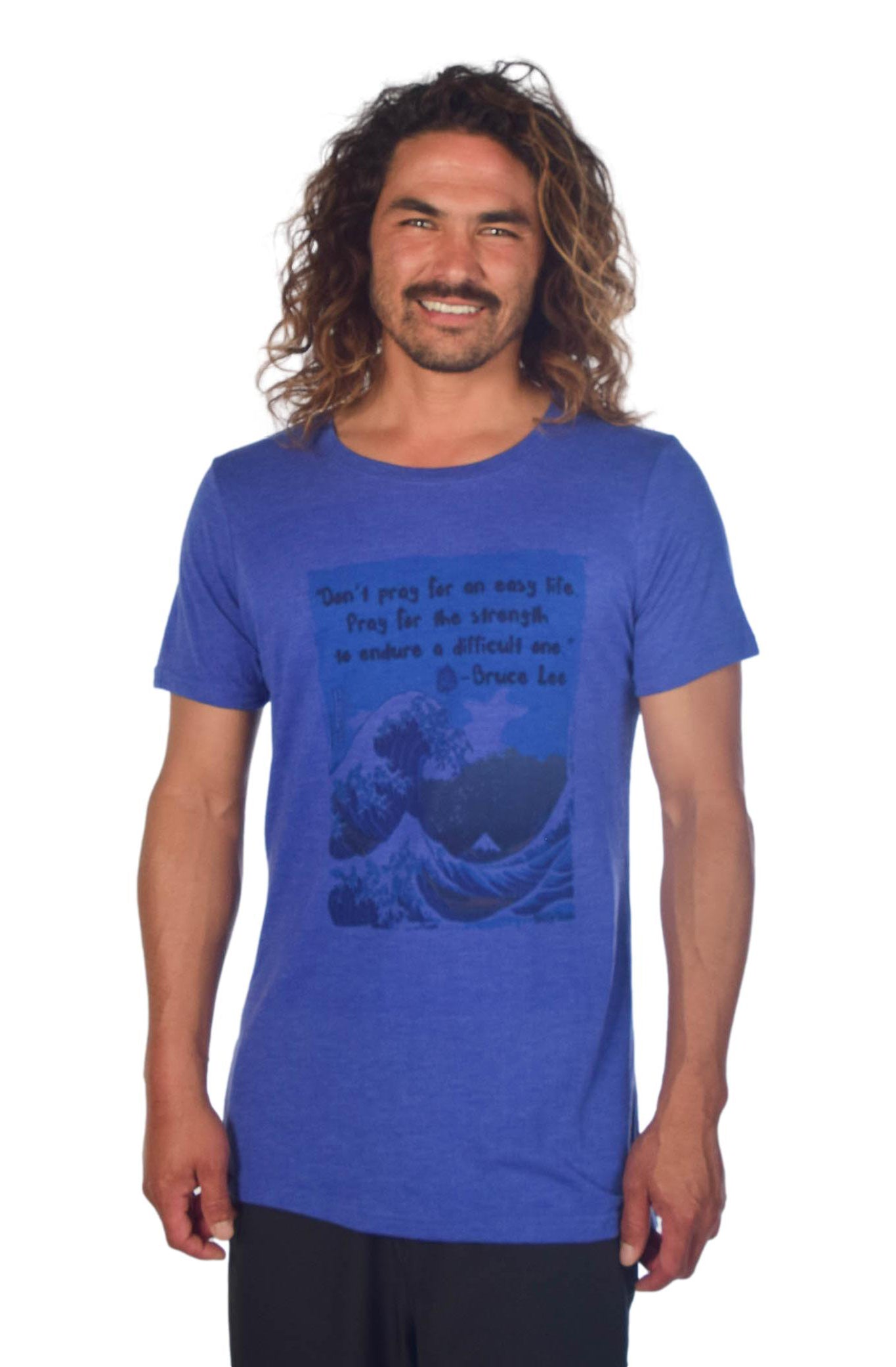 Men's Bruce Lee Wave Short Sleeve Triblend Crew Tee - Third Eye Threads