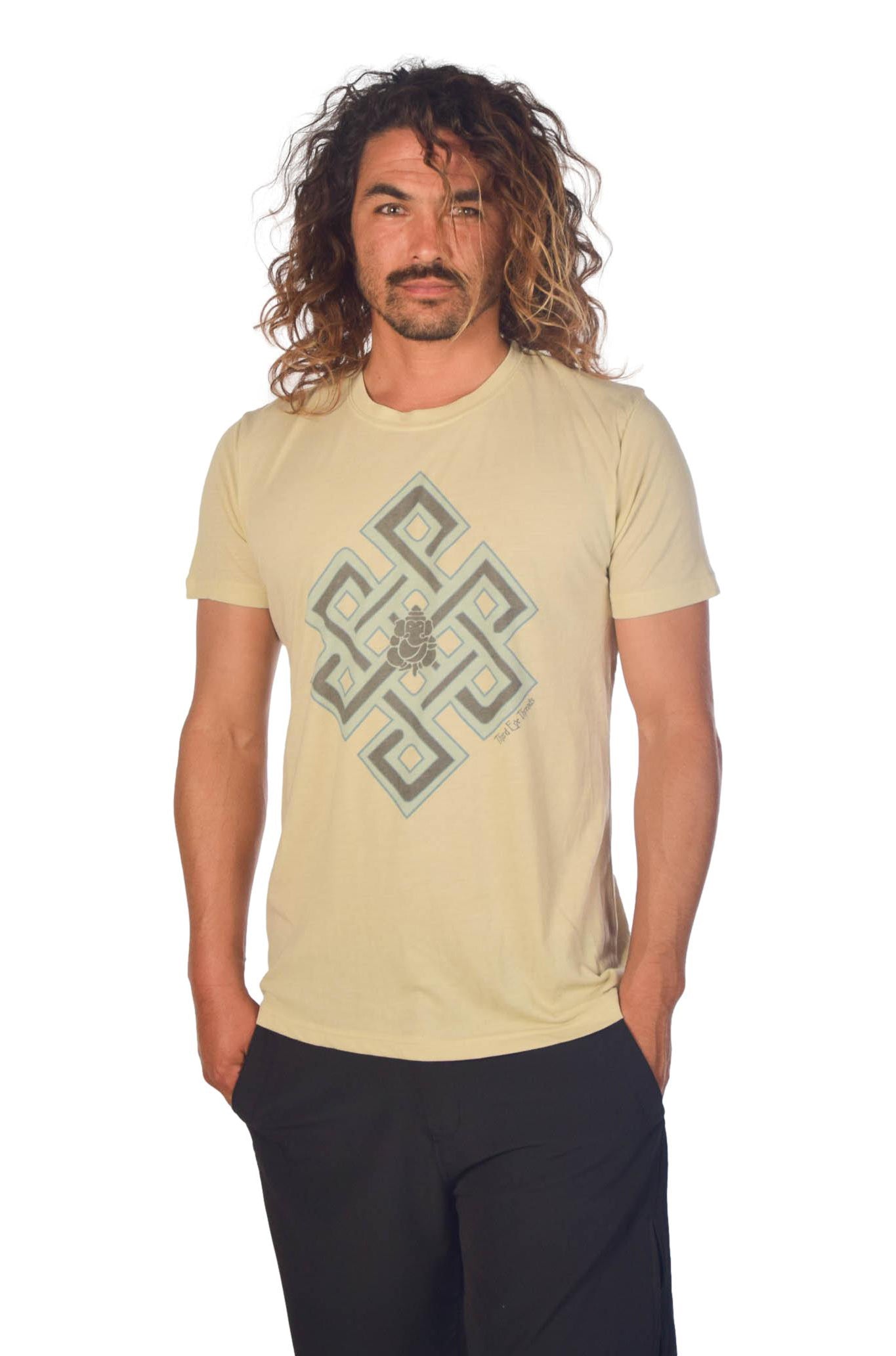 Tibetan Infinity Knot on Short Sleeve Crew Neck Tee - Third Eye Threads