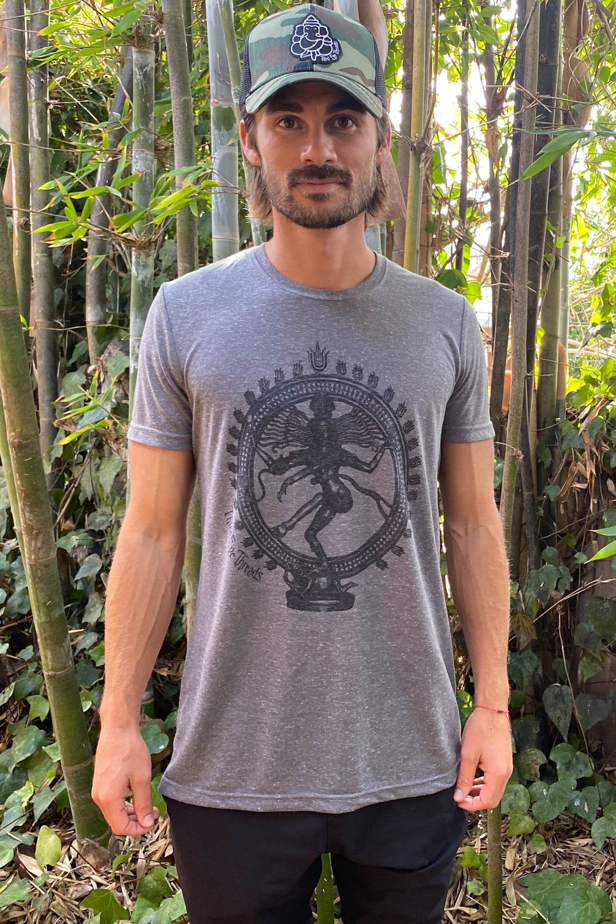 Dancing Shiva On Tri Blend Crew Neck Tee - Third Eye Threads