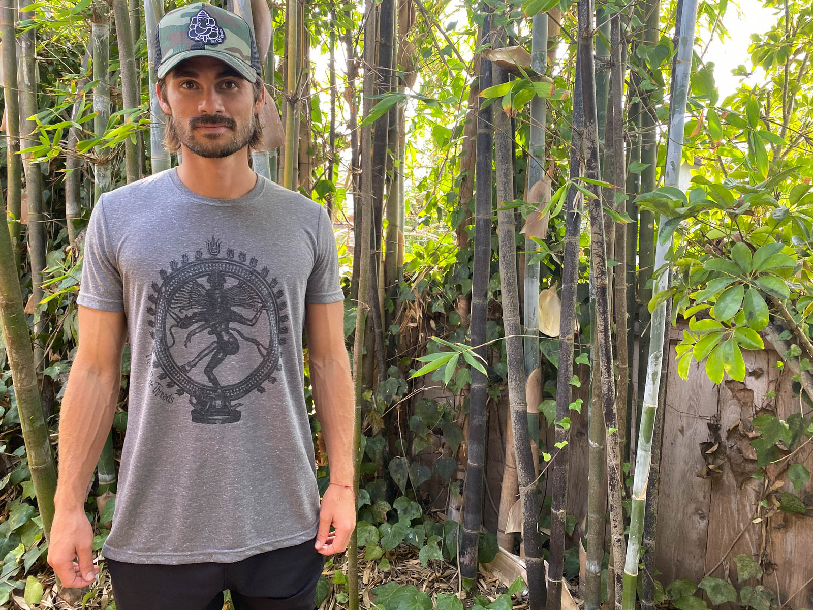 Dancing Shiva On Tri Blend Crew Neck Tee - Third Eye Threads