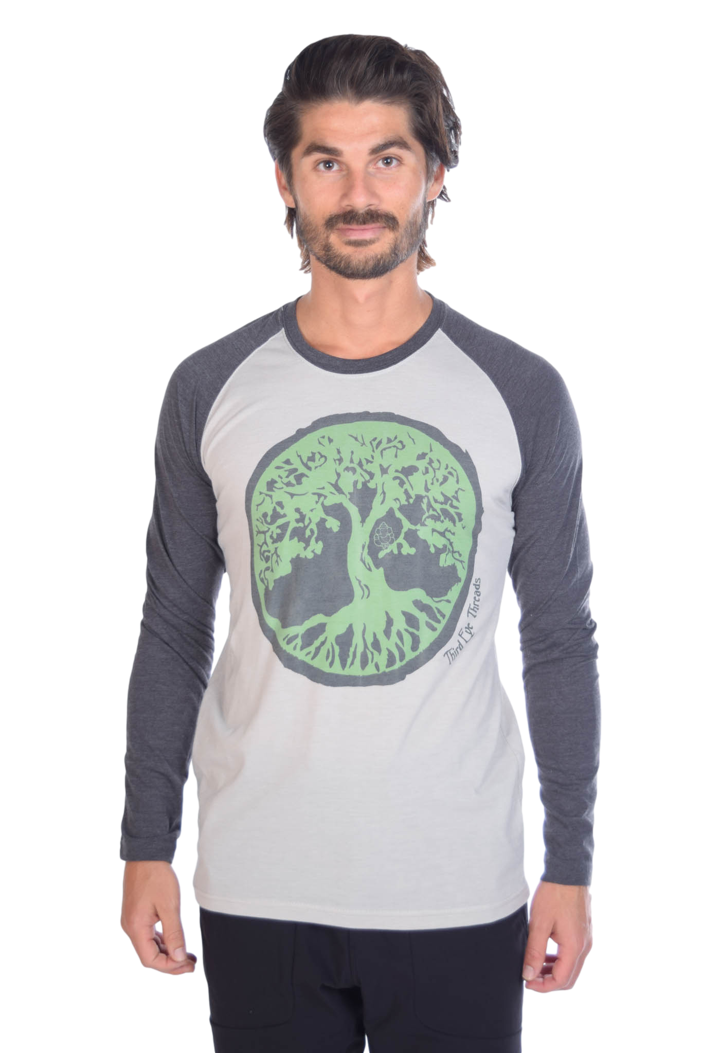 The Tree of Life on Long-Sleeve Men's Raglan - Third Eye Threads