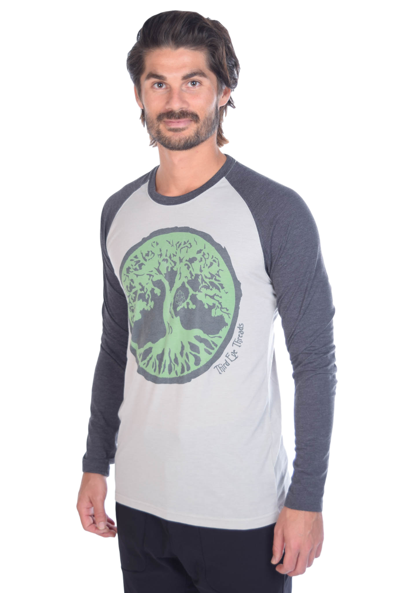 The Tree of Life on Long-Sleeve Men's Raglan - Third Eye Threads