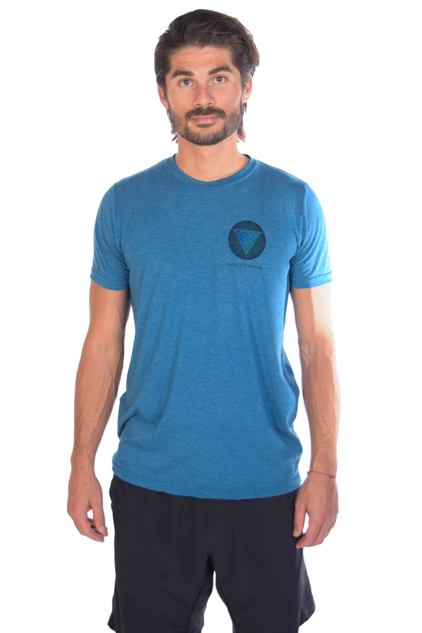Elements on Back Crystal Vibration Diamond front Tri Blend Crew Neck Tee - Third Eye Threads