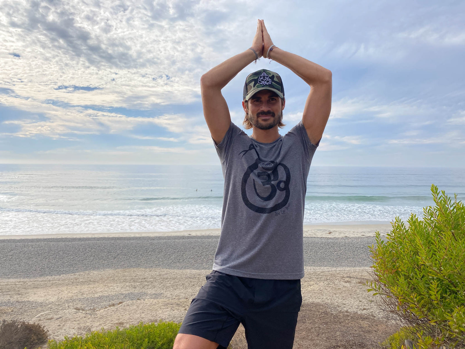 Shakti Snake Om on Linen Blend Crew Neck - Third Eye Threads