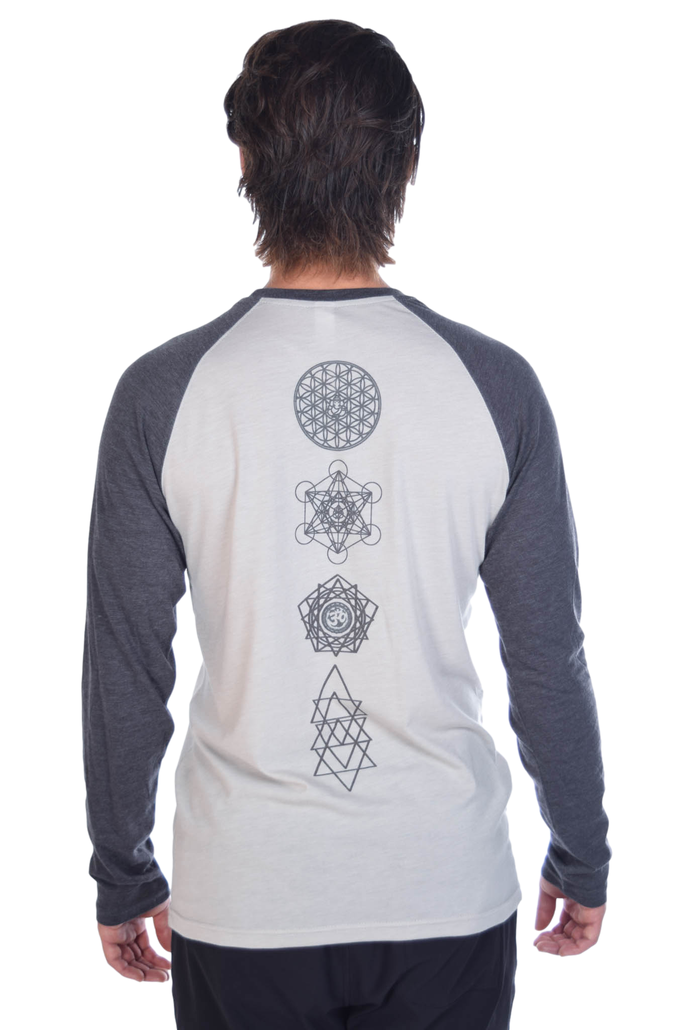 Rainbow Crystal Vibration Diamond Ganesh on Long-Sleeve Men's Raglan - Third Eye Threads