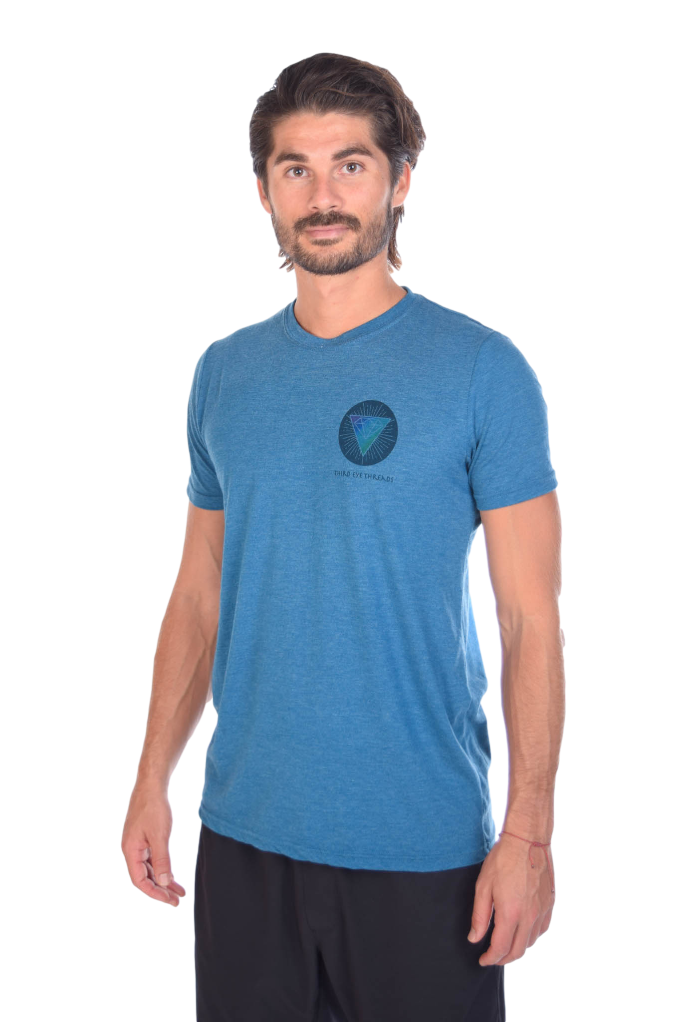 Elements on Back Crystal Vibration Diamond front Tri Blend Crew Neck Tee - Third Eye Threads