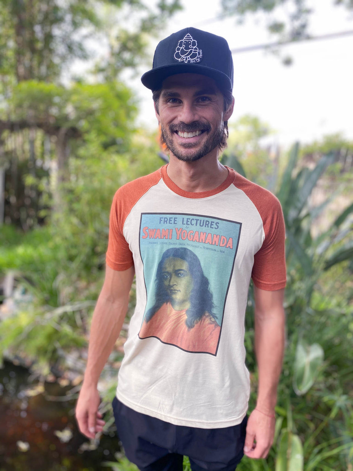 Swami Yogananda  From Self Realization Fellowship On Short Sleeve Raglan - Third Eye Threads