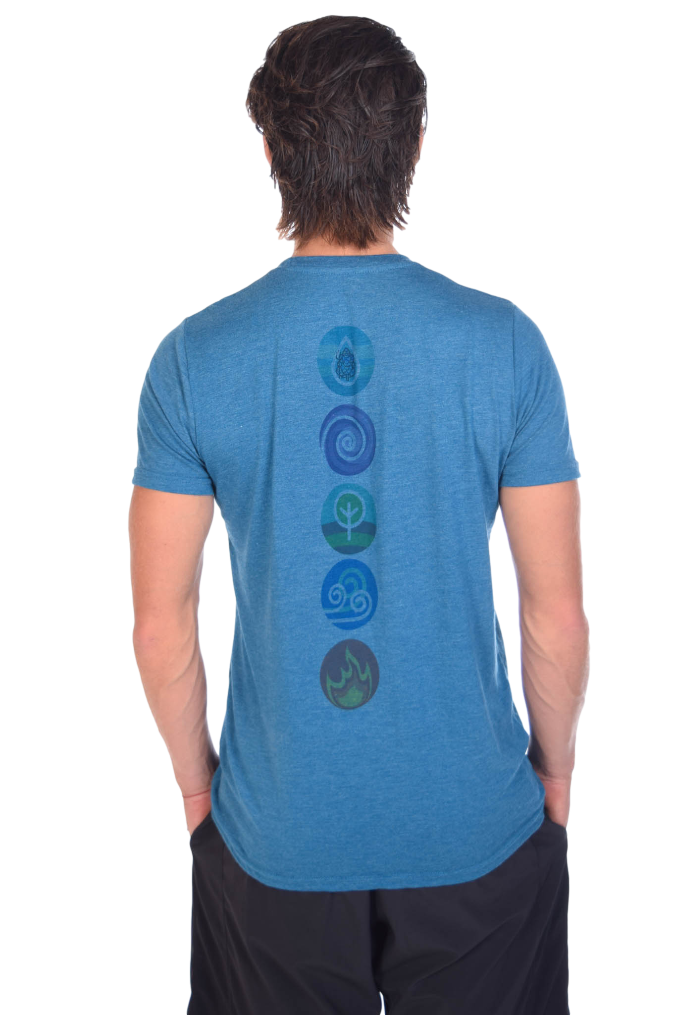 Elements on Back Crystal Vibration Diamond front Tri Blend Crew Neck Tee - Third Eye Threads