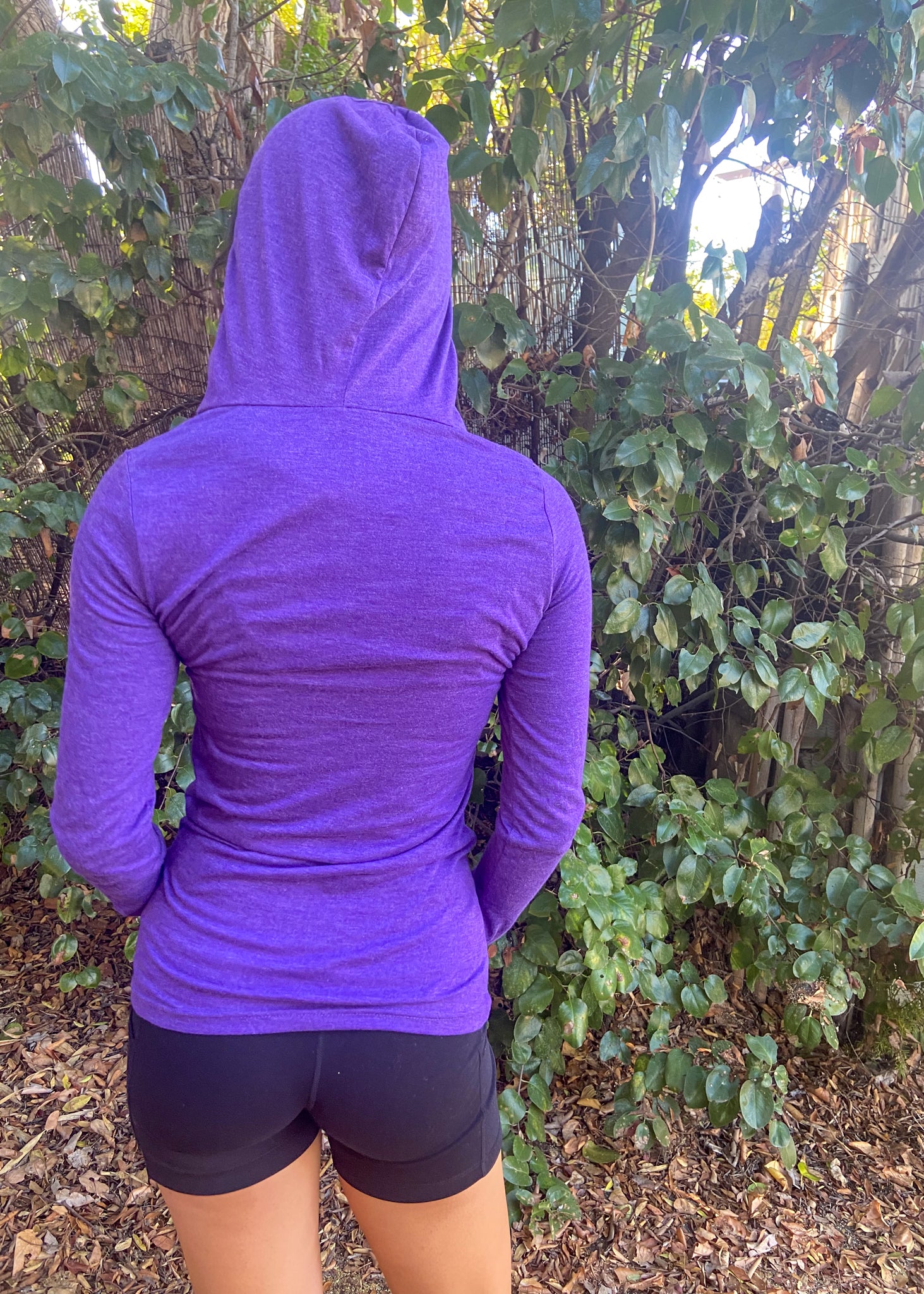 V-neck tri blend hoodie with pocket peace symbol with ganesh's inside. - Third Eye Threads