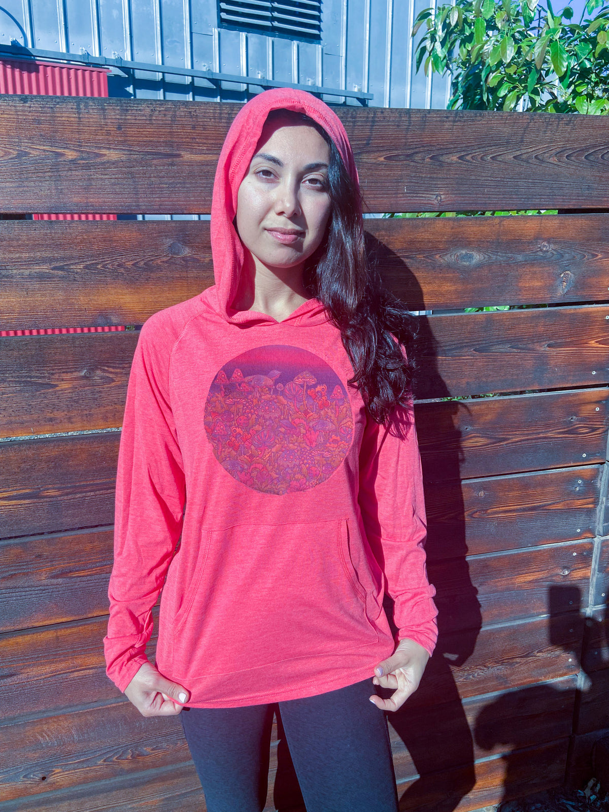 Entheogenic Mushroom Hoodie With Incredible Sunset - Third Eye Threads